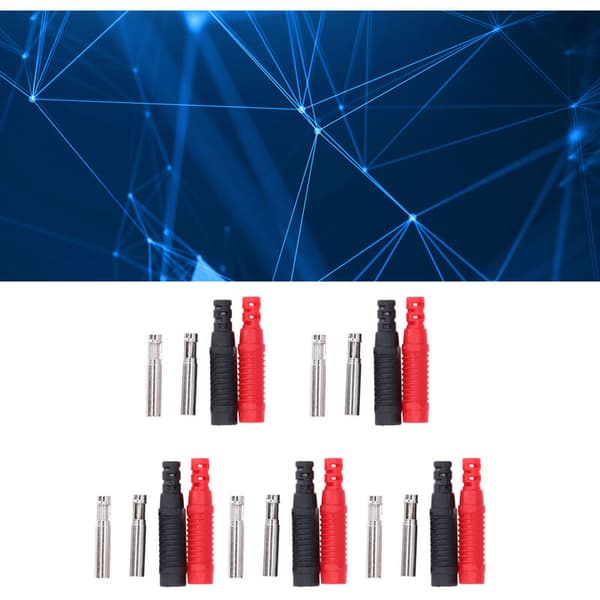 5 sæt isolerede PA messing bananstik lanterne type sikkerhedsstik 30Vac-60Vdc