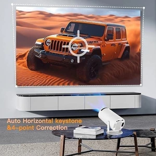 HY300 Pro Smart Mini Projektor 4K Understøttelse Android 12 WiFi 5G Bluetooth 5.2 Auto Keystone til Hjemmebiograf Rejse Hvid