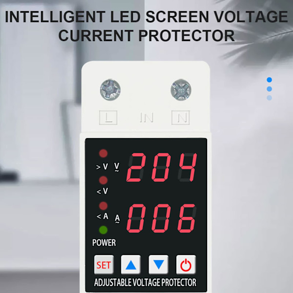 63A Skydd Återställnings Skydd LED-display Överspänning Ström och Underspänning Skyddsanordning Intelligent Överspänning