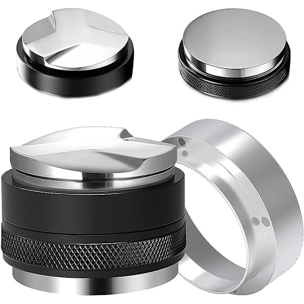 53 mm:n kahvin tamppaaja ja 54 mm:n annostelusuppilon setti, kaksipäinen kahvin tasoittaja sopii säädettävän syvyyden Espre-koneille