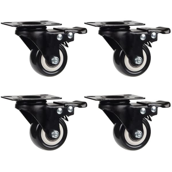 4 Svingbare Hjul 50mm Møbelhjul Transporthjul, 50kg per hjul - Type 2