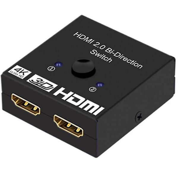 Hdmi-växel 2 i 1 ut 4k högupplöst tvåvägsomkopplare en i två ut splitter