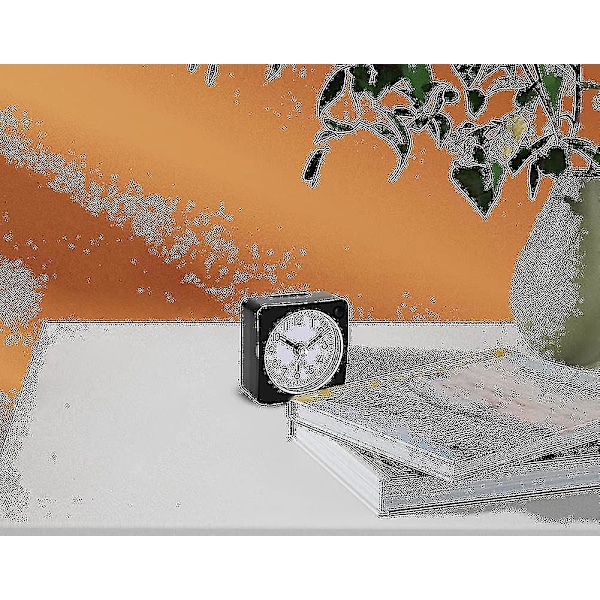 Reise Analog Alarmklokke, Ultra-kompakt Klokke Med Snooze Og Lysfunksjon, Ultra-stille Non-tick