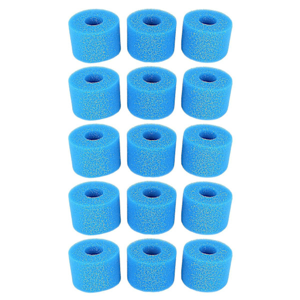 15 stk. gjenbrukbare/vaskbare skumfilterpatroner for Pure Spa S1-type boblebad
