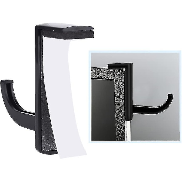 Hodetelefon Headset Henger Monitor Stativ Holder Headset Stick-on Hook(4stk, Svart) Z
