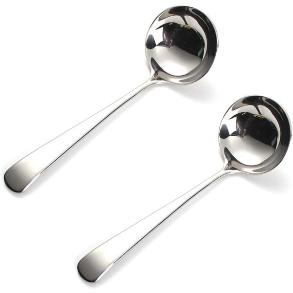 2 st 6.3'' såsskedar i rostfritt stål 18/10