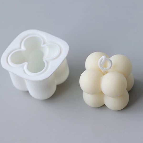 Silikone Boble Lysform til DIY Lys- og Gipsfremstilling, Hvid