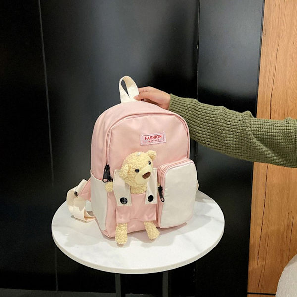 Lasten koululaukku sarjakuva karhunukke reppu pink