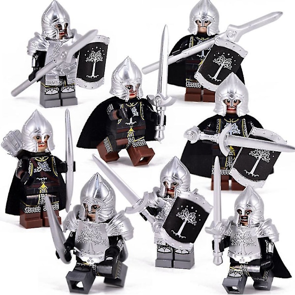 Kvalitets byggeklodser fra Ringenes Herre Gondor Soldat Tung Rustning Soldat Middle Earth Era