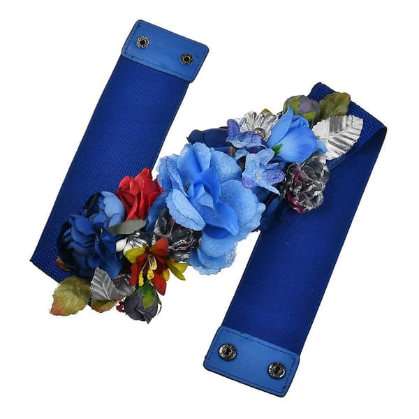 Moderigtigt elastisk blomsterbælte til kvinder (Blå, 60-80 cm)