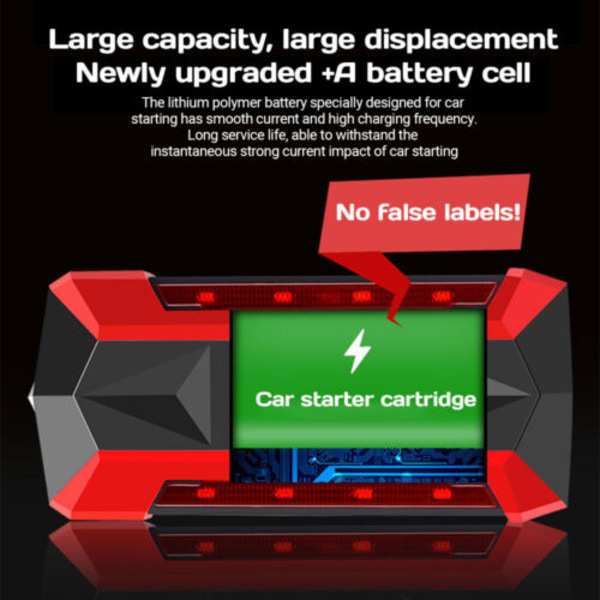 Bærbar Bil Jump Starter Booster Jump Box Powerbank 99800mAh Batterioplader