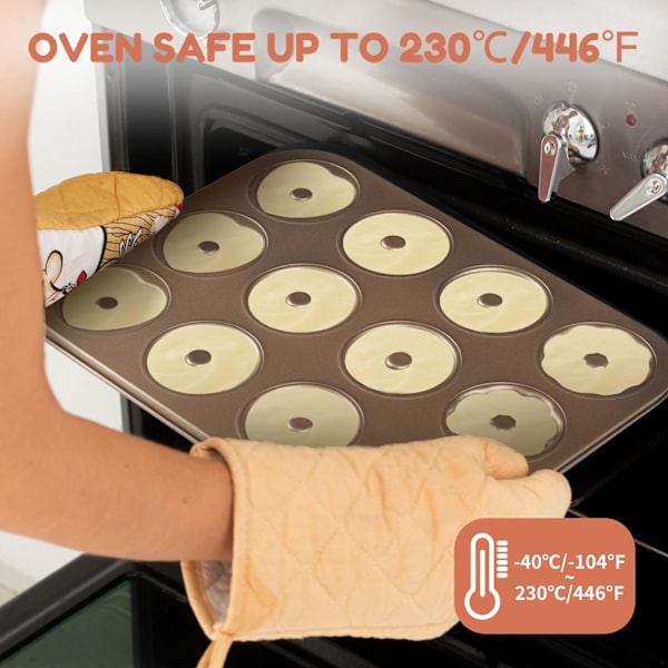 12-hulls Non-stick Donut Baking Cake Pan Carbon Steel Donut Molds - Flower Heart Shaped Pan Doughnut Bakeware for Oven Baking