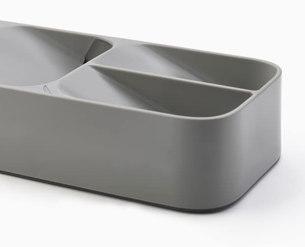 Kompakt bestickorganisatör för kökslåda Silverware, bestickbricka, kökslåda bestickorganisatör Grå