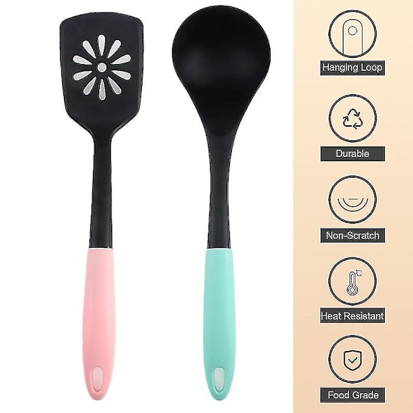 Nylonkøkkenredskaber Non-stick stegespade Ske tættere