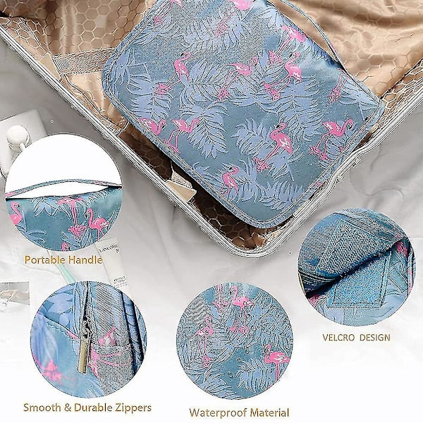 1 X Hængende Toiletpose - Stor Kosmetik Makeup Rejse Organizer (blå)