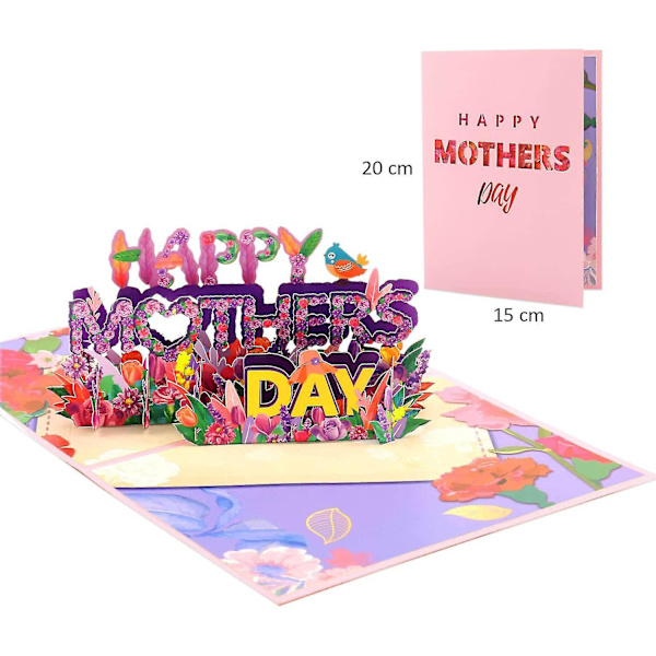 3D morsdagskort mamma bursdagskort, pop-up-kort for mor