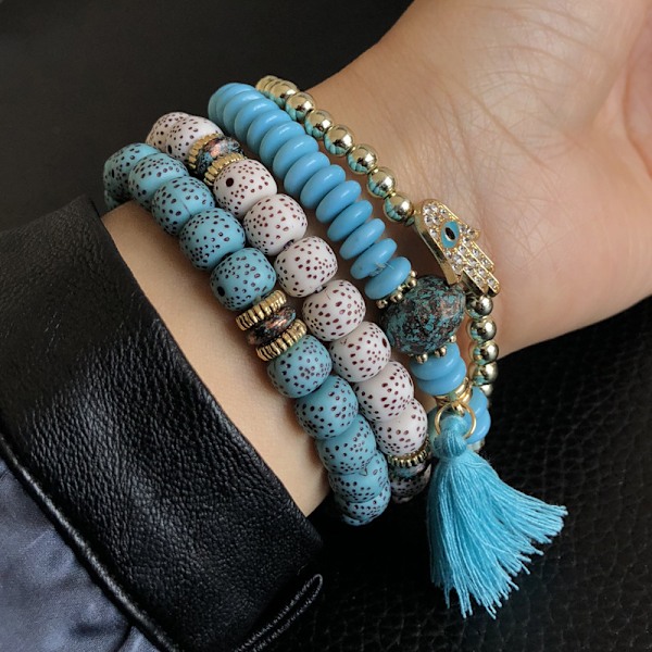 Perle armbånd for kvinner Trendy Stacks Boho perle armbånd pakke Vennskap smykker Perfekte tilbehør Gave til henne