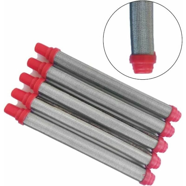 5-pak Mesh Filter til Wagner Airless Sprøjte, 304 Rustfrit Stål, Rød, 10310.5mm
