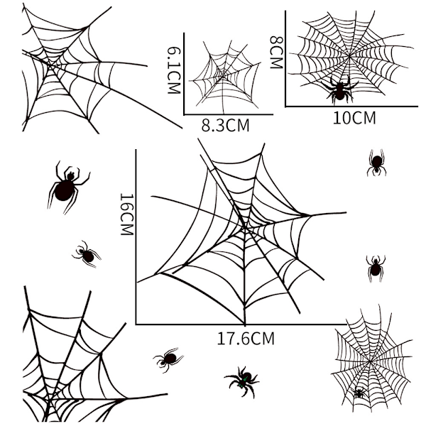 Halloween Spindel Dekoration, Läskig Realistisk Svart Spindelklistermärke DIY Fönster Vägg Dekal för Heminredning Badrum Inomhus