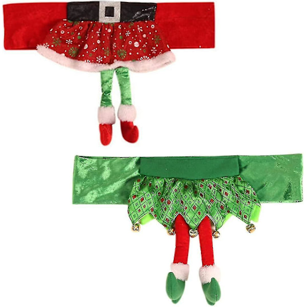 2 st julstolsöverdrag, juldekoration stolsryggöverdrag tomtenissestolsöverdrag jultomtens stolsöverdrag