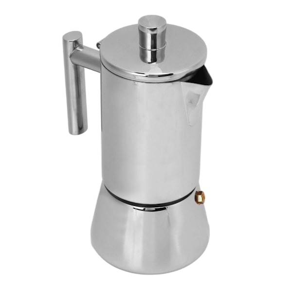 Kaffemaskine i rustfrit stål, poleret kaffekande til komfur, induktionskogegrej, 200 ml til 4 kopper 0.5