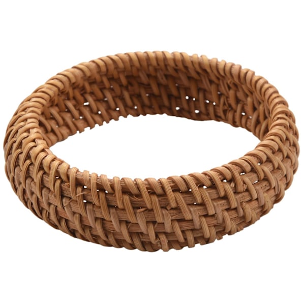 5x Etnisk stil håndvævet rattan armbånd enkel stor rund rattan armbånd dame smykker