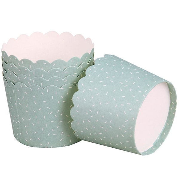 100 stk. Muffinpapirkopper Cupcake Kopper Holder Desserter Kopper Festartikler Bagekopper til Bageri Dessertbutik (Blandet mønster)