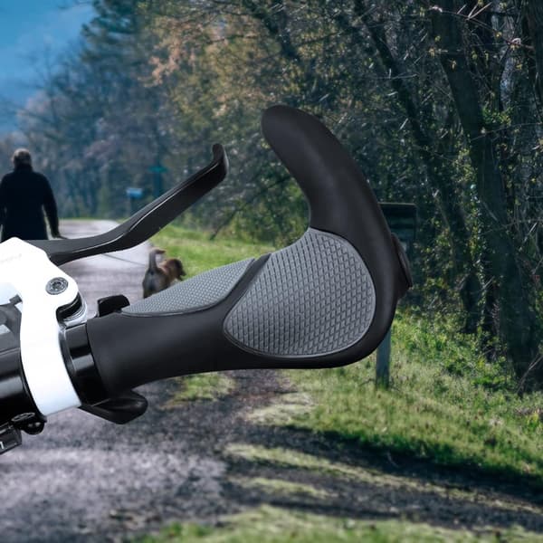 Ergonomiset pyöränkahvat sarvilla, mukava kumisuoja