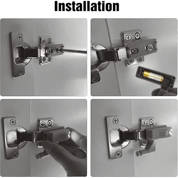 10-delt universell skap LED, hengselsensorlys for skap, garderobe, kjøkkennattlys