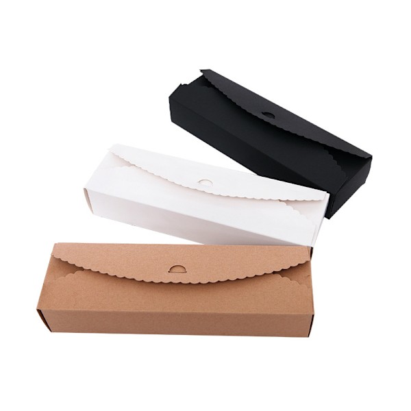 Presentförpackning, 3-pack dekorativa presentförpackningar med för presenter Bulk（Vit, svart och kraftpapper）Spot bakförpackningslåda