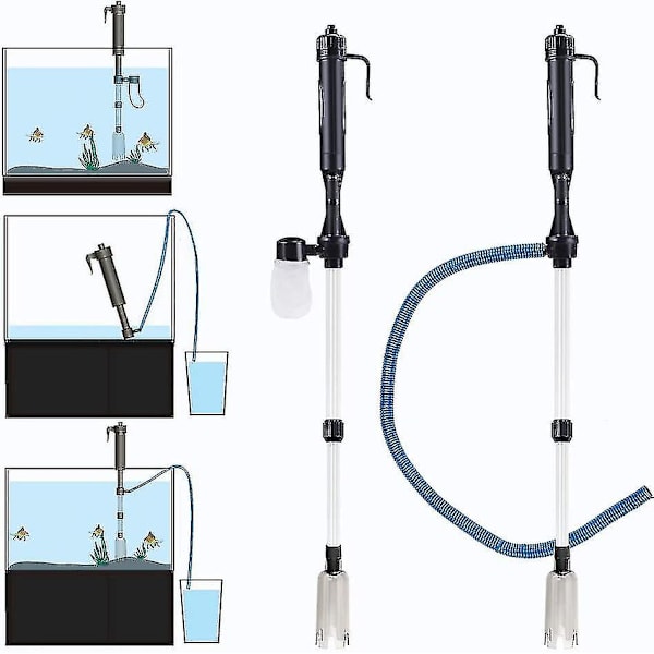 Elektrisk dammsugare Akvarium grusrengörare Siphon dammsugare Grusrengörare för akvarium vattenbyte