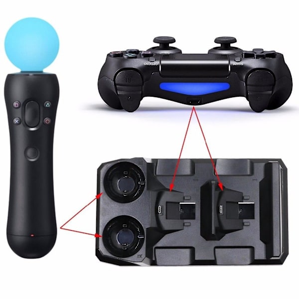 Kaksoislaturi PS4 Move/PS4 -ohjaimelle