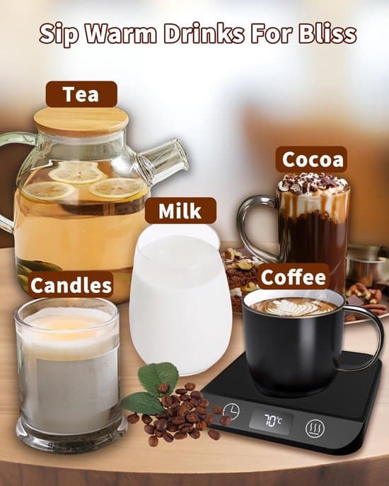 Coasters - Heated Coasters - Mug Warmer - With 5 Temperature Settings - Automatic Shut-off - Suitable for Milk - Tea and Hot Chocolate