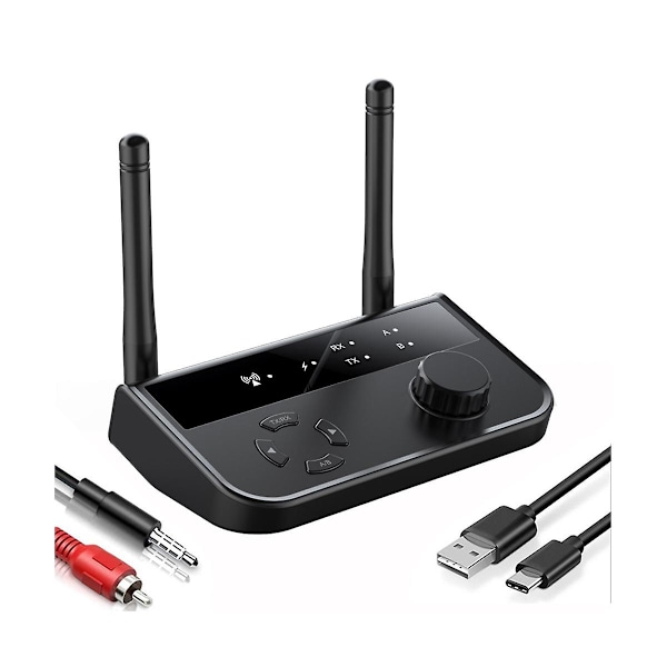 Bluetooth-sändare och -mottagare Bt5.3 3,5 mm Aux Rca Trådlös ljudmusikadapter för TV-bil PC-hörlurar