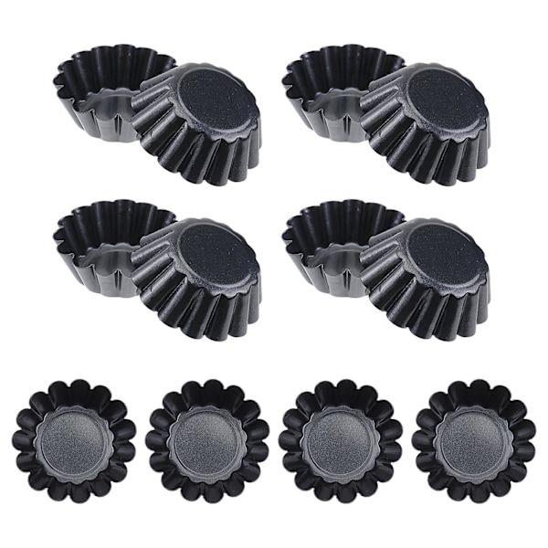 12 stk Non-stick karbonstål mini tertepanne blomst gjenbrukbar cupcake muffinsform