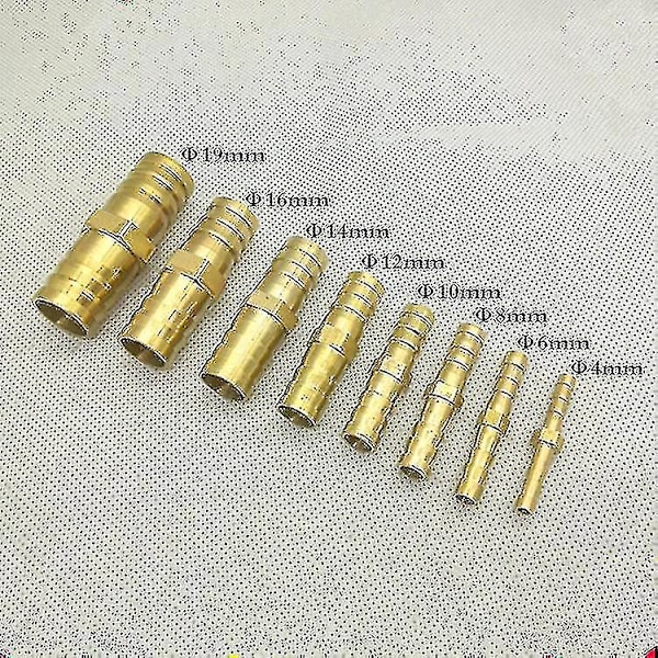3mm-25mm Messing Splice Pipe Fitting Connector Slange Bar Gass Kobber Piggtråd Kobling Connector Joint Kobling Adapter Rør Fittings