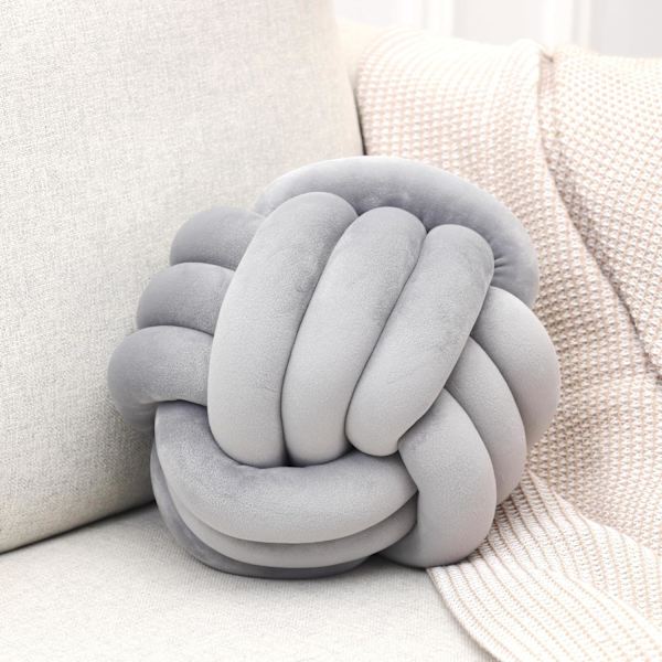 Lysegrå pute Pynteputer, Sofa Myk Fluffy Pude med Fløyelsbakside for Nøytral Hjemmeinnredning Aksent for Sofa