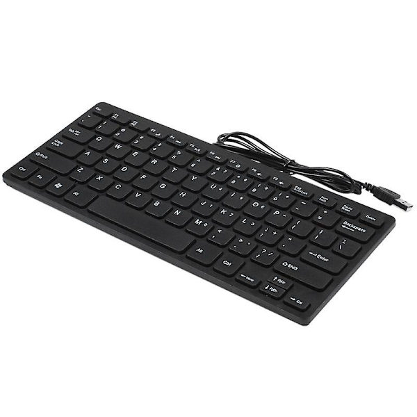 3x Trådad tangentbord Ultratunn tyst liten storlek 78 tangenter Mini multimedialt Usb-tangentbord för bärbar dator