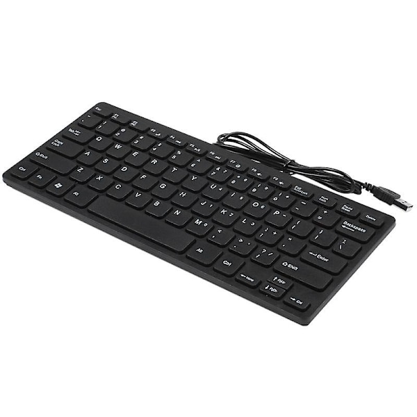 3x Trådkabel-tastatur Ultra-tynt stille lite størrelse 78 taster Mini Multimedia Usb-tastatur for bærbar PC