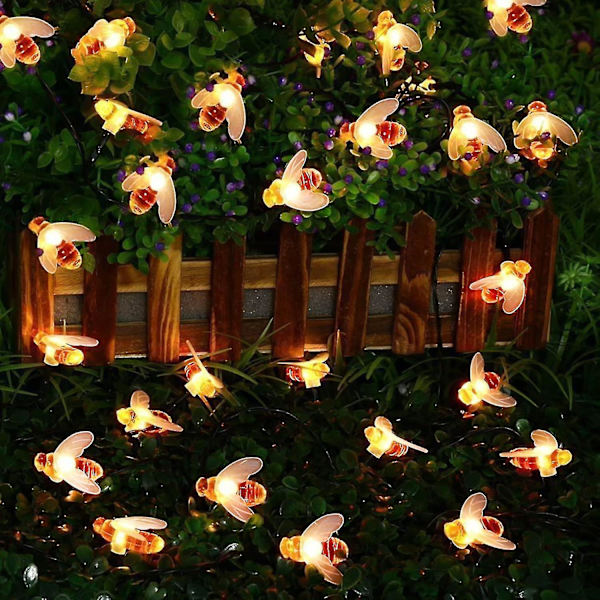 Solcellslampor med LED-bin, 30 LED-lampor, varmvitt, vattentäta utomhuslampor