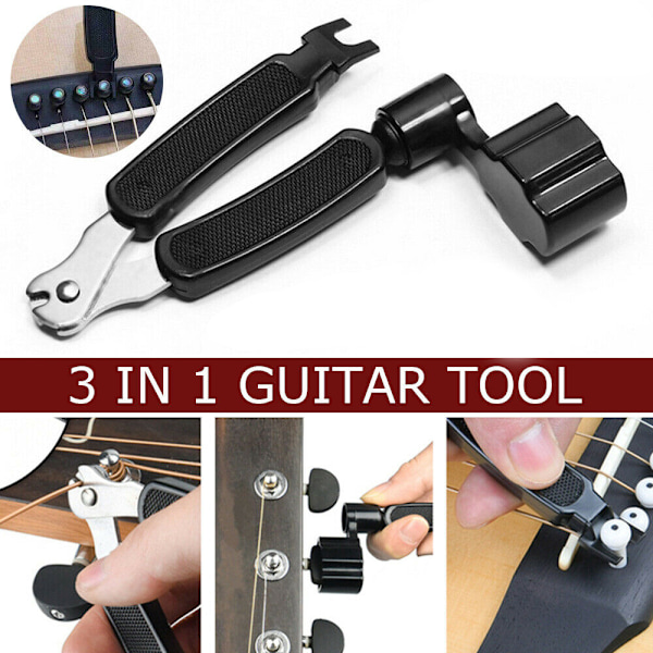 Guitarværktøj Pin Puller String Winder Pin Remover String Cutter Sæt