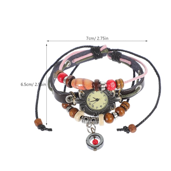 1 stk. Retro Unisex Ur Bånd Ure Læder Quartz Ur Stilfulde Ur Bånd