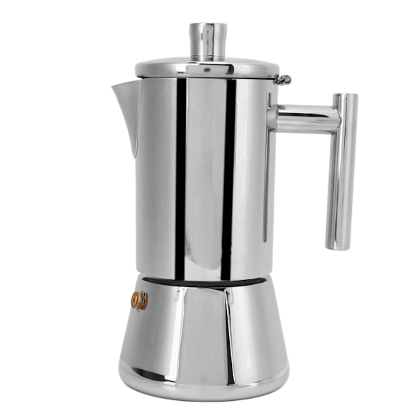 Kaffebryggare i rostfritt stål, polerad kaffekanna för spis, induktionskokkärl, 200 ml för 4 koppar 0.5