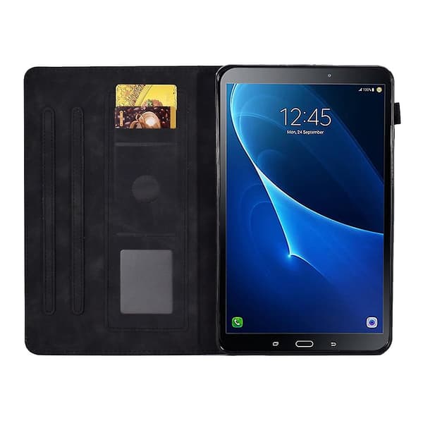 Til Samsung Tab A 10.1 T580/T585 (2016) Præget Flatbed Sort Black Black Samsung Galaxy Tab A 10.1 (201