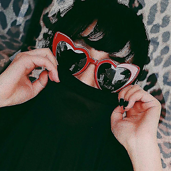 Kvinner elsker hjerteformede solbriller Retro Gradient Color Lens Eye Glasses