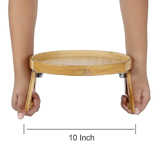 Sofa Armrest Clip Tray, Sidebord til drikkevarer/spisning (bambus)