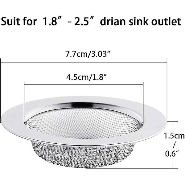 2 st rostfria diskhossil, 7,5 cm avloppssil, diskhossil, diskho