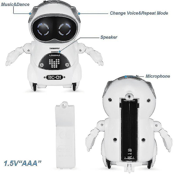 Mini Rc Pocket Robot Med Interaktiv Dialogsamtale, Stemmegenkendelse, Chatoptagelse, Singin Chunchuan