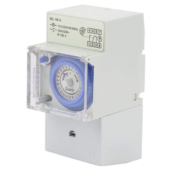 Tidsbryter, 110v-230V SUL181H 24 timer Analog Mekanisk Timer Manuell/Automatisk Kontroller