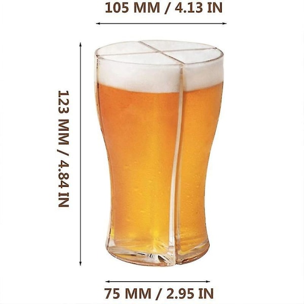 4 i 1 ölglasmuggset Super Schooner Cup Separable 4-delad ölmugg Stein Partymugg